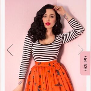 TROUBLEMAKER TOP IN BLACK AND WHITE
STRIPES - VIXEN BY MICHELINE PITT BNWTs